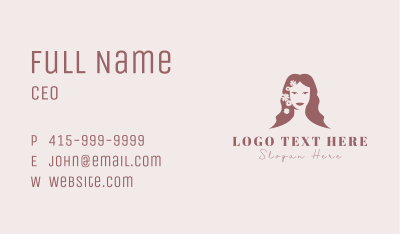 Woman Hair Flowers  Business Card Image Preview