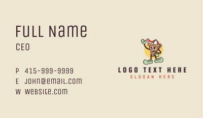 Delicious Pizza Mascot Business Card Image Preview