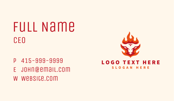 Burning Cow Cuisine Business Card Design Image Preview