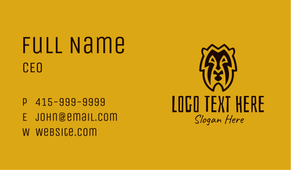 Tribal Lion Head Business Card Design