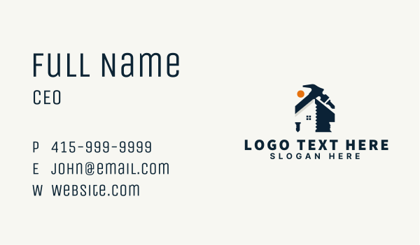 Hammer Nail House Renovation Business Card Design Image Preview