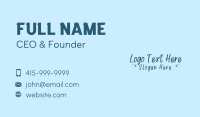 Blue Playful Wordmark Business Card Design