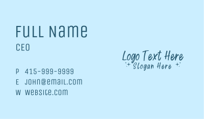 Blue Playful Wordmark Business Card Image Preview