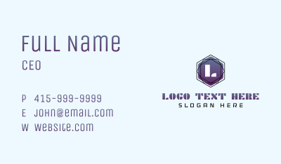 Hexagon Gradient Lettermark Business Card Image Preview