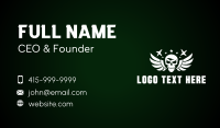 Rustic Skull Wings Stars Business Card Preview