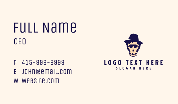 Halloween Skull Hat Business Card Design Image Preview