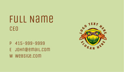 Tree Chain Saw Lumberjack Business Card Image Preview