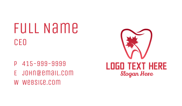 Canadian Dentist Business Card Design Image Preview