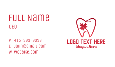 Canadian Dentist Business Card Image Preview