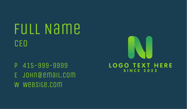 Web Tech Letter N Business Card Design Image Preview