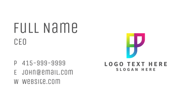 Letter P Business Color Business Card Design Image Preview