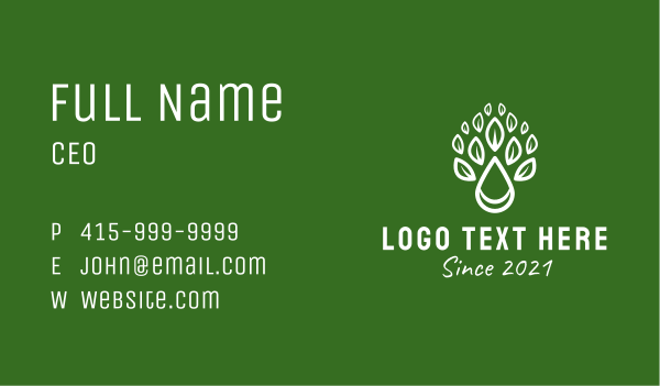 Herbal Plant Oil Extract  Business Card Design Image Preview