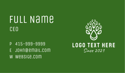 Herbal Plant Oil Extract  Business Card Image Preview