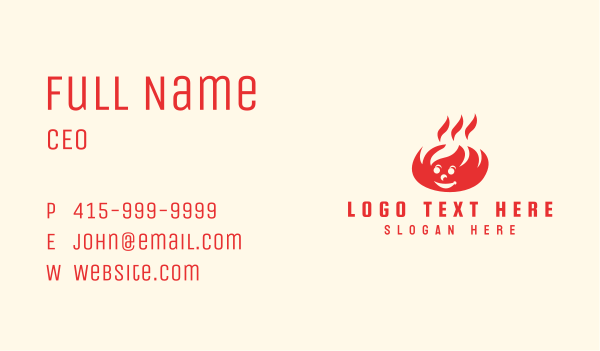 Red Fire Mascot Business Card Design Image Preview
