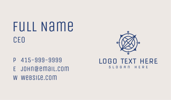 Classic Compass Traveler Business Card Design Image Preview