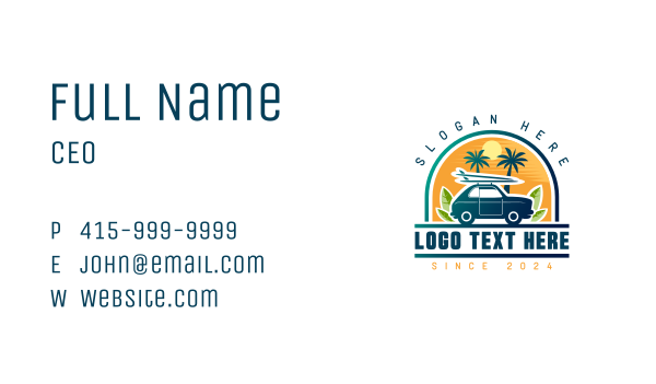 Surfer Tourist Car Travel Business Card Design Image Preview