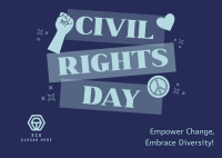 Bold Civil Rights Day Stickers Postcard Image Preview