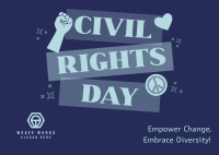 Bold Civil Rights Day Stickers Postcard Image Preview